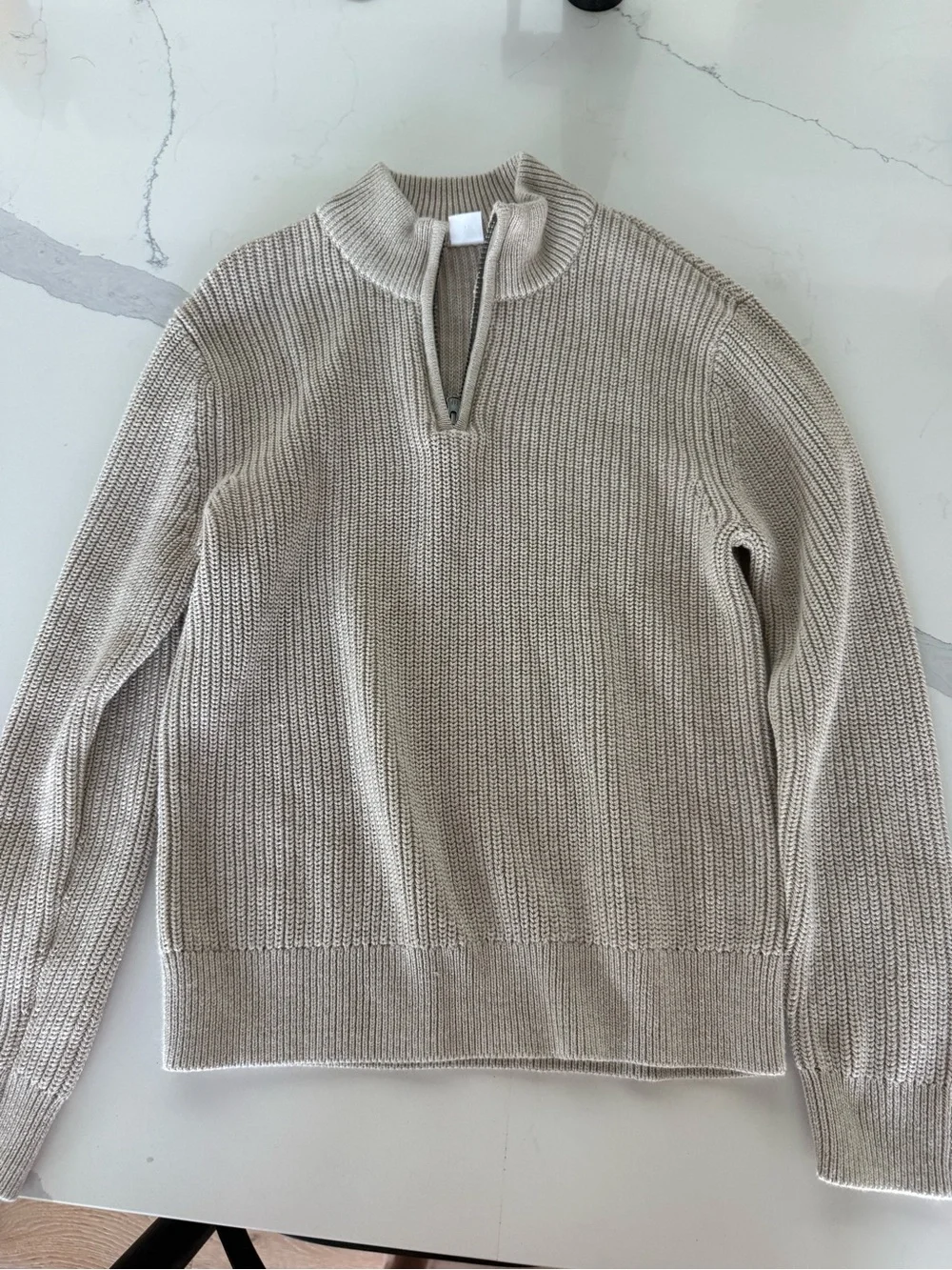 Boys Gap Half-Zip Sweater in Light Beige Size XL